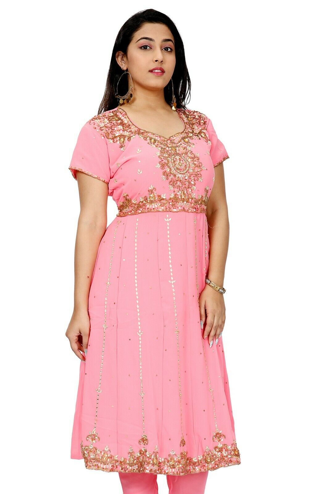 Pink Designer Anarkali Churidar Chest size 42 New Arrivals Salwar kameez Dress