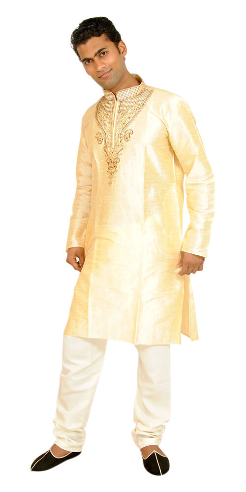 Gold Men’s Kurta Salwar Shawl Plus Sizes up to 8Xl in Stock