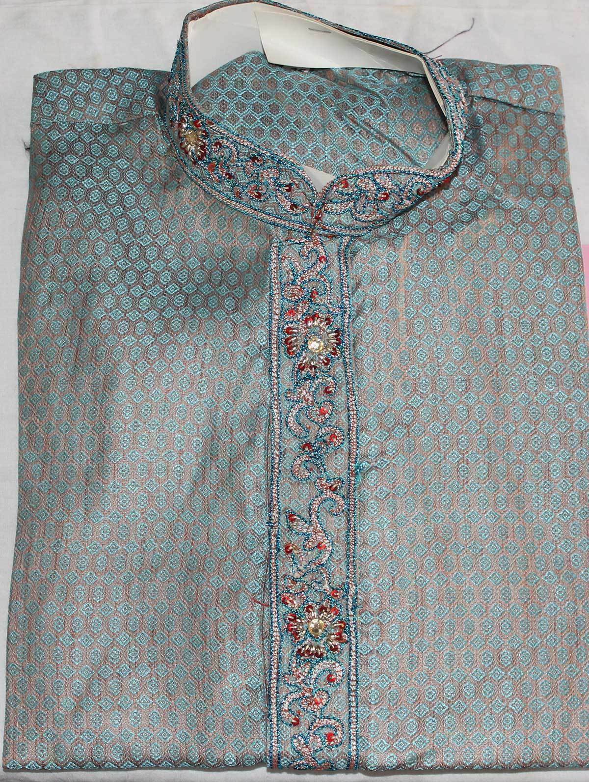 Orange Designer  Boys Kurta salwar kameez sherwani 2 pc Free shawl  Age ,14