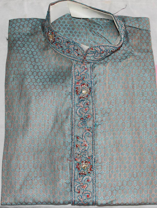 Orange Designer  Boys Kurta salwar kameez sherwani 2 pc Free shawl  Age ,14