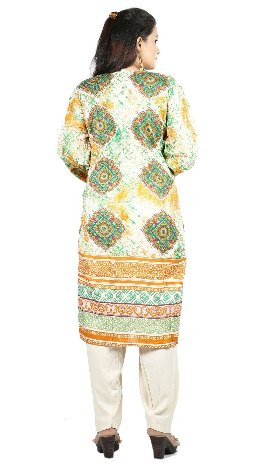 Green Cotton Ready Made Summer New Stitched Designer salwar kameez Chest size 52