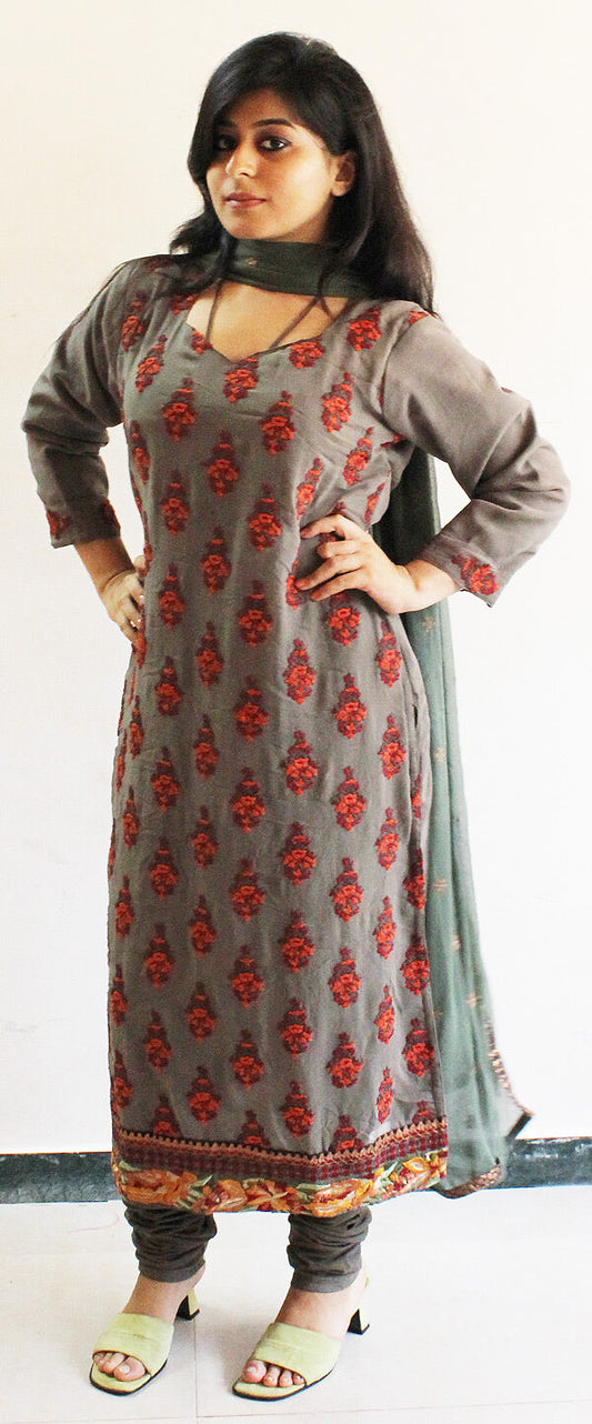 Grey 7 Salwar kameez  Salwar Exclusive Designer indian clothing Plus size 50