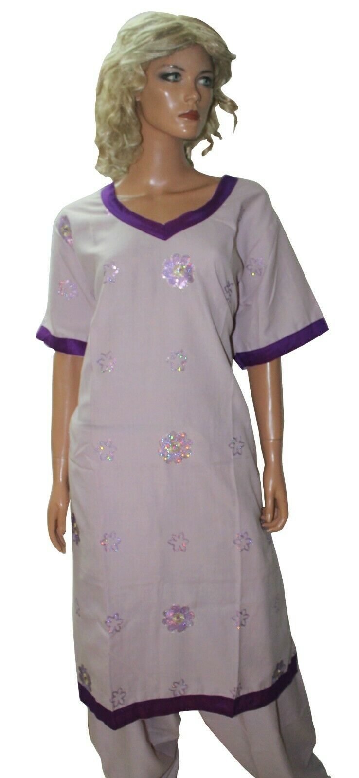 Printed Designer Ready Made Salwar Kameez  chest 52 Short sleeves Fast ship New