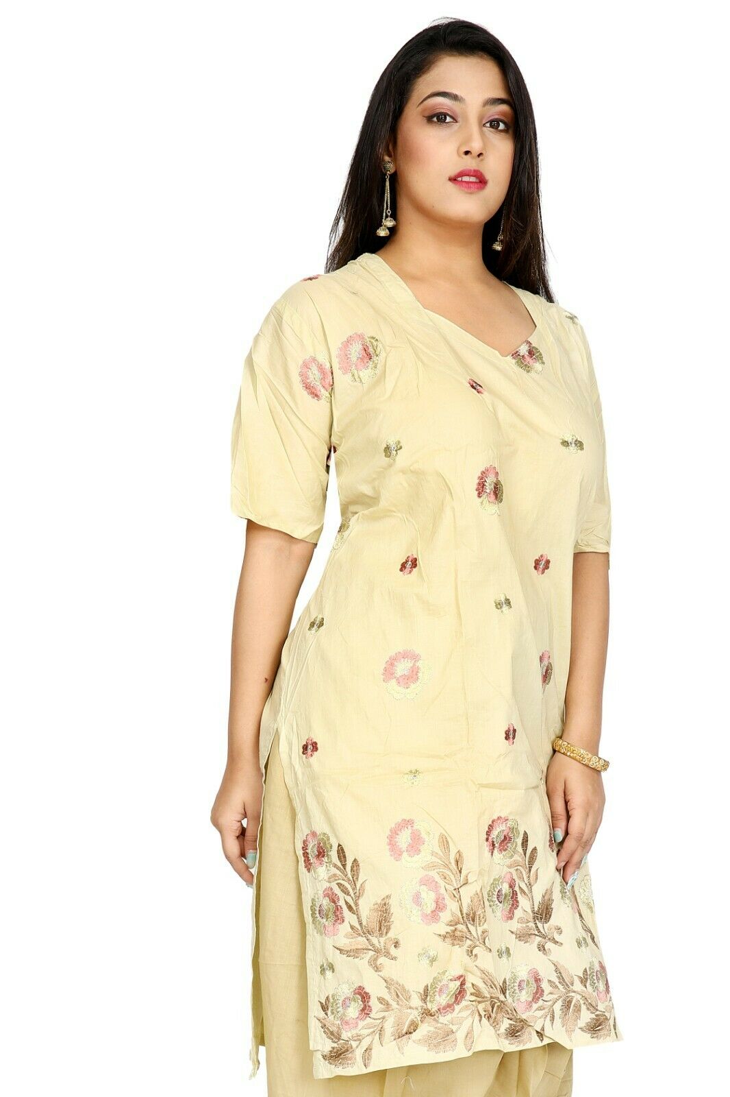 Light Yellow Cotton Summer  salwar kameez  Plus size 56 Boutique New arrivals