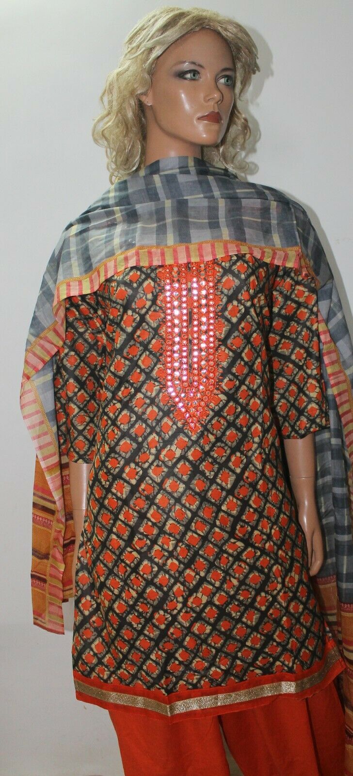 Gray  Ready to Wear Salwar Kameez  chest 50  Fast ship New Full sleeves