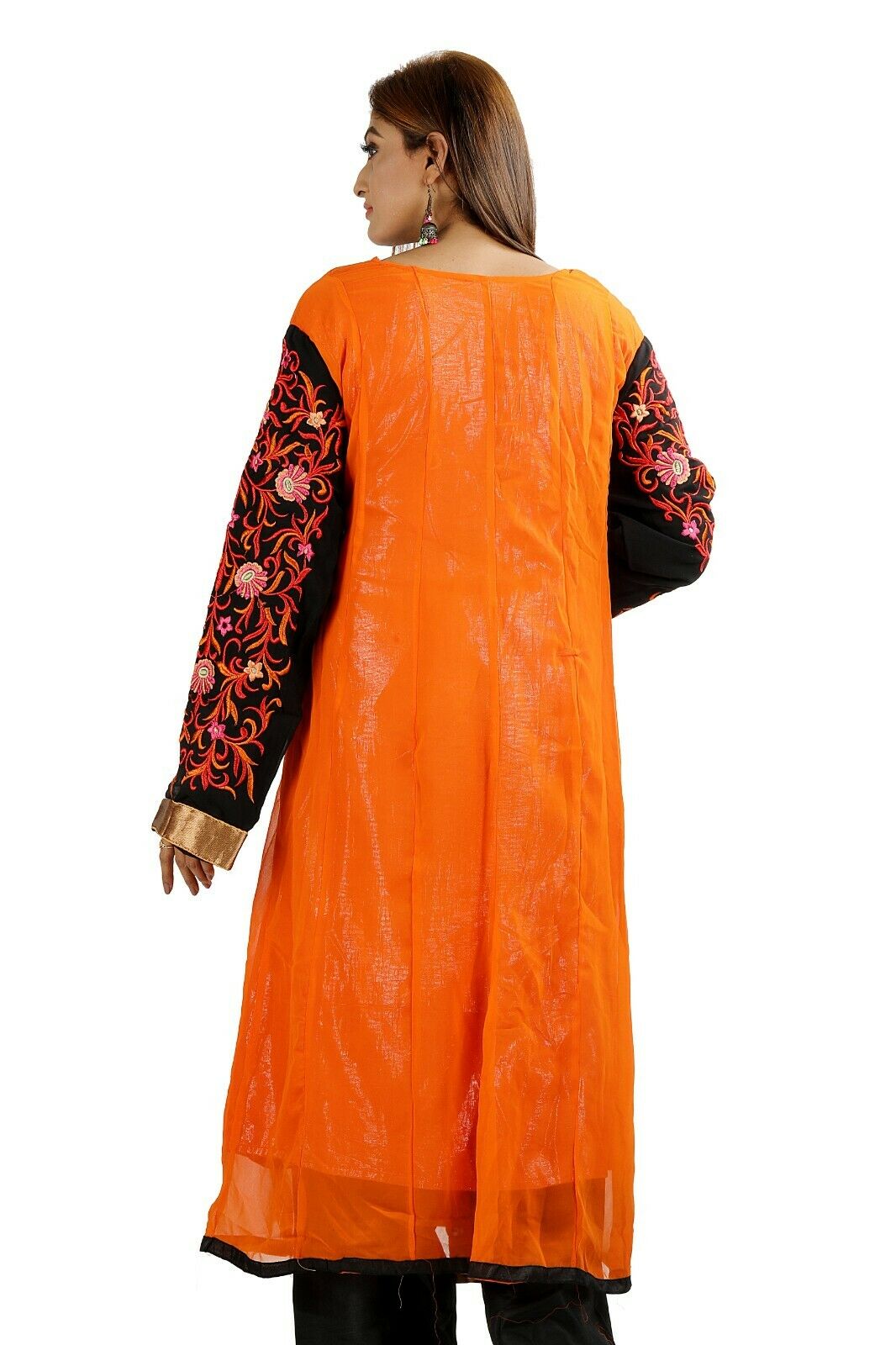 Orange Designer  Women India  Traditional Dress Salwar kameez Plus chest size 52