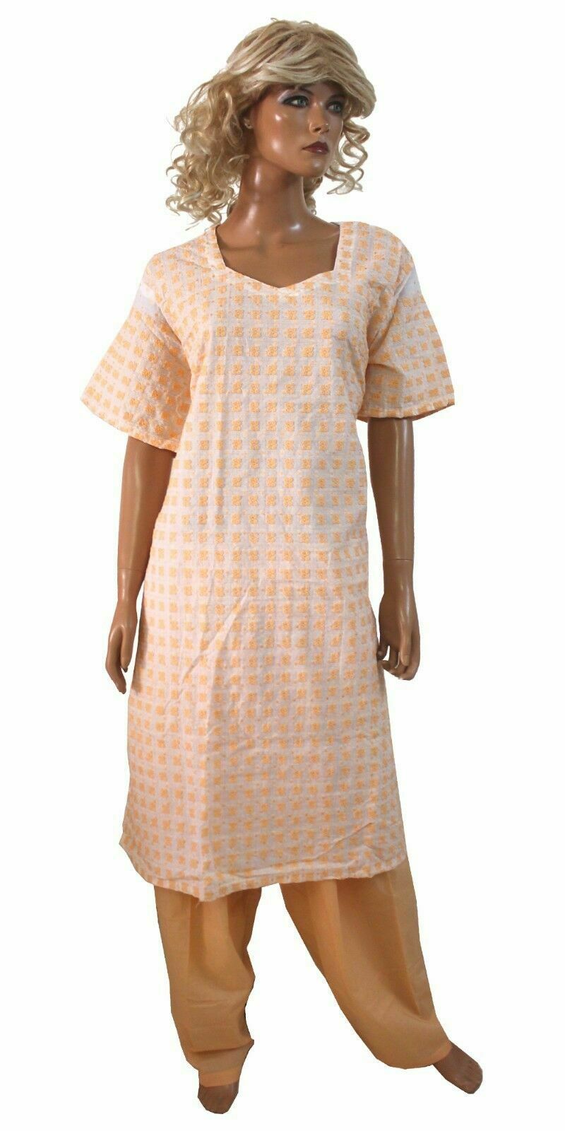 Peach Designer Cotton Exclusive Salwar kameez Plus Size 56 New Arrivals HG-99