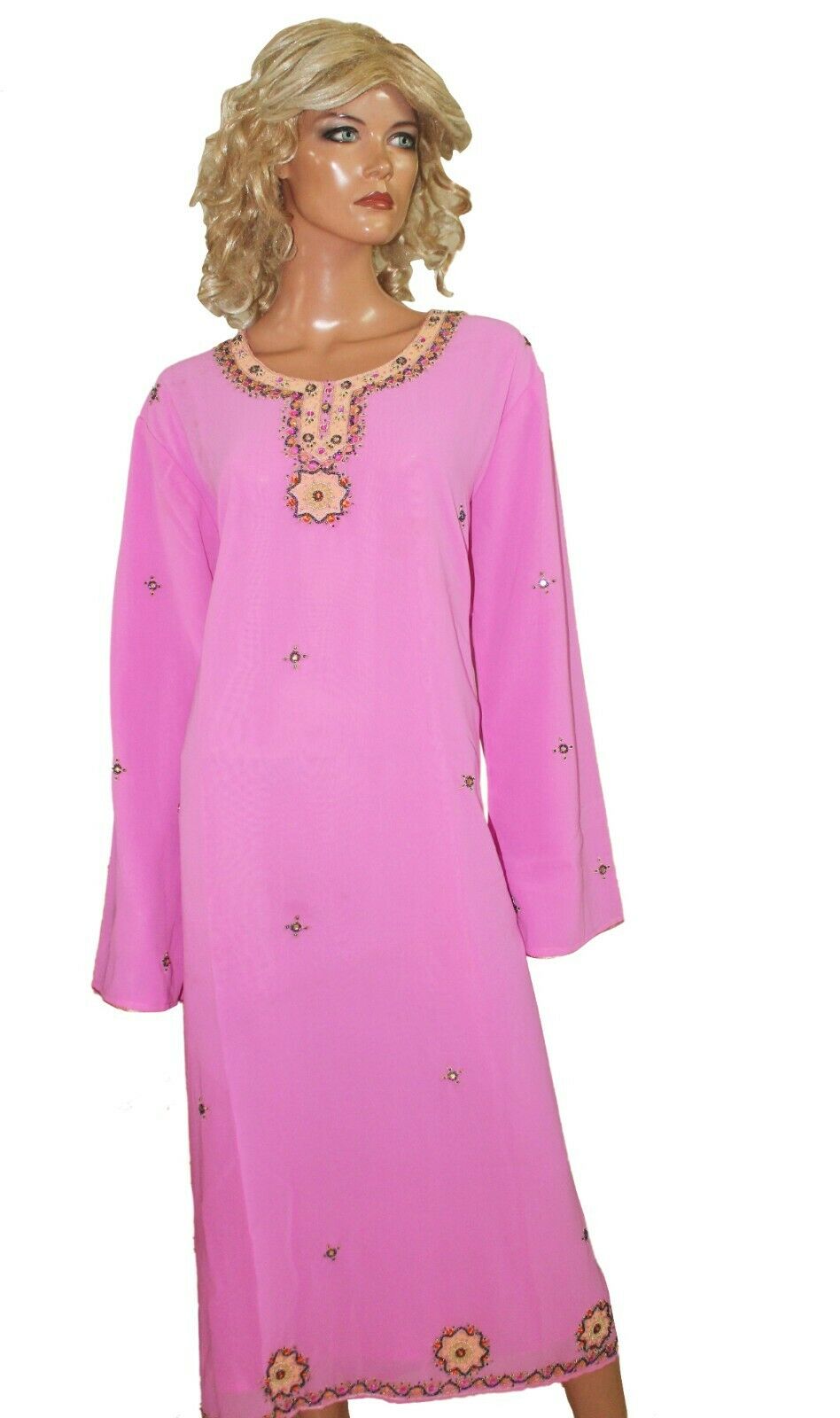 Pink  Long Kurta Top Free dupatta Two pieces Chest size 44