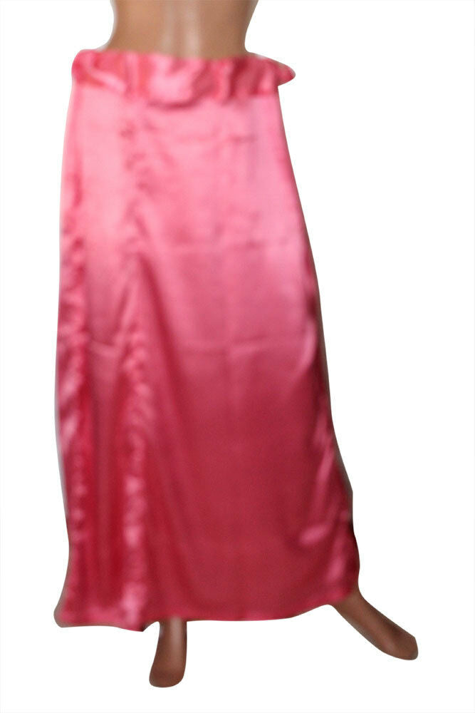 Rose Pink Satin Indian Saree Sari Petticoat Underskirt