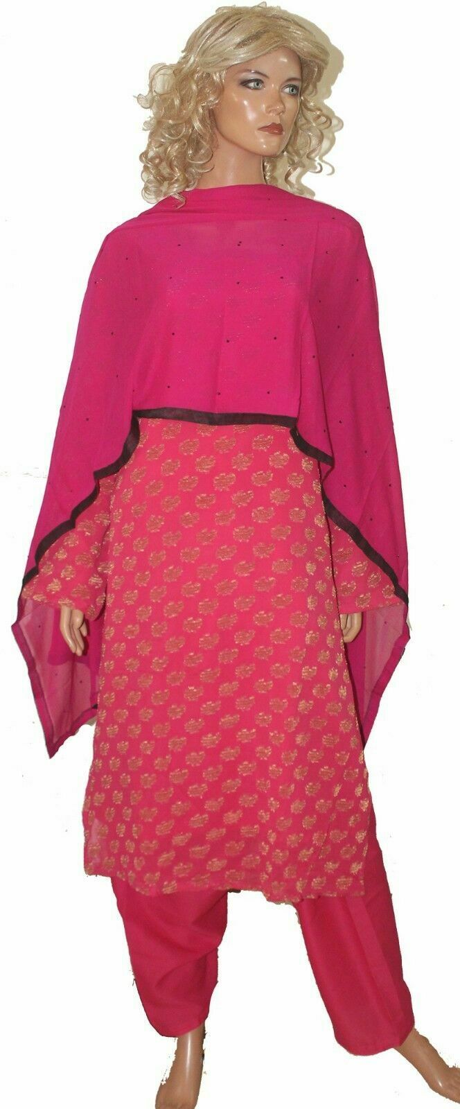 Pink Boutique full sleeves Salwar kameez chest Plus size 52 Crepe Noor Clothing