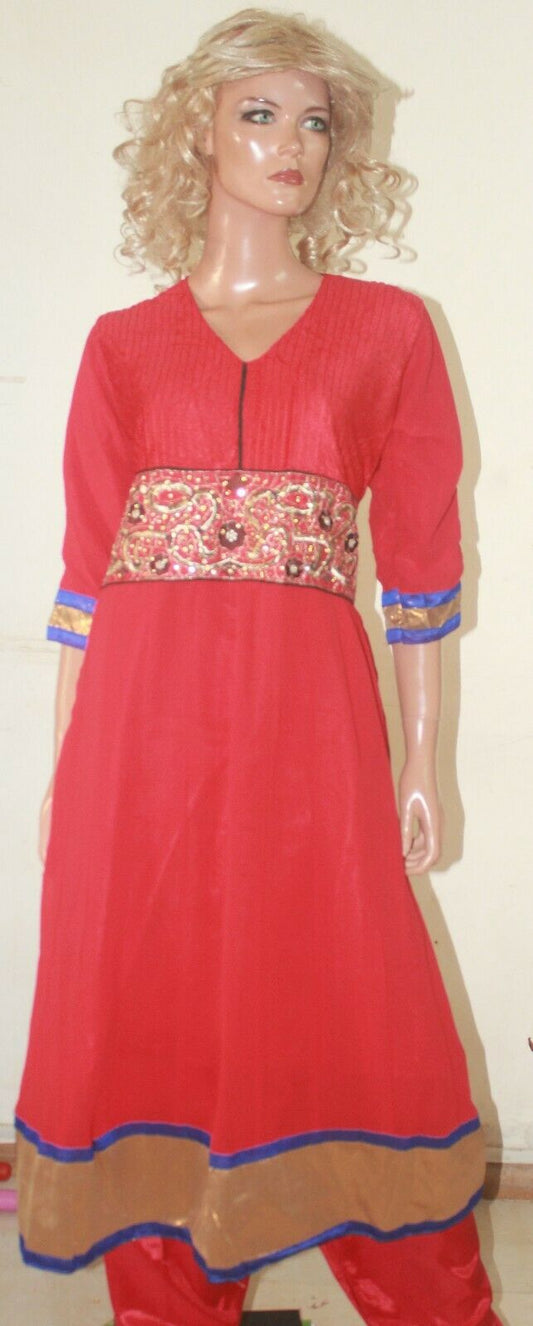 Thread  Embroidered Red Hot Collections Wedding  Salwar kameez Chest Size 44