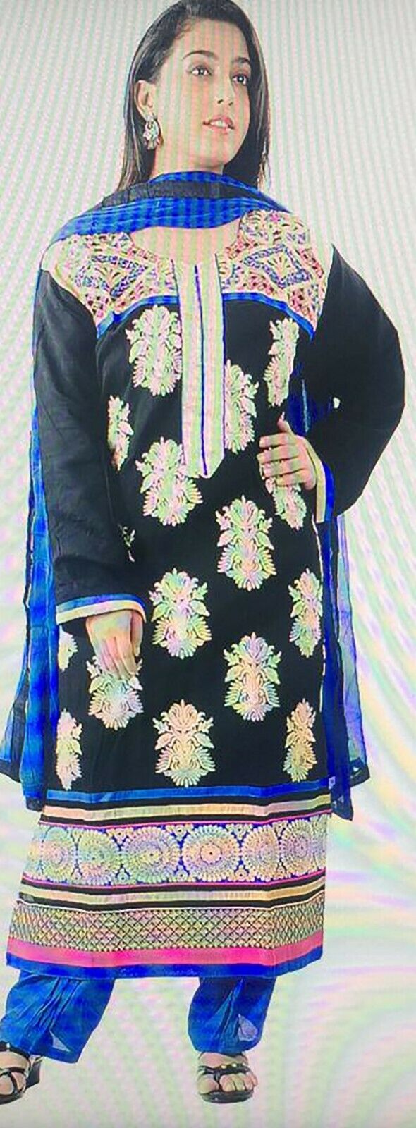 Black  Designer New Salwar kameez Dress plus size 52 Fast shipping within 6 day