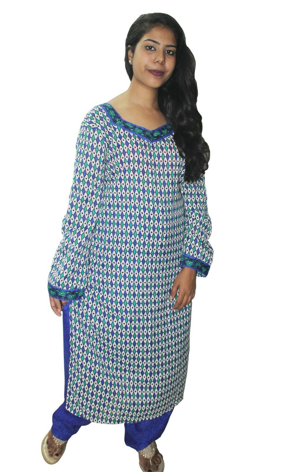 Blue  Designer Salwar kameez Kurta Dupatta pakistani Chest Size 44