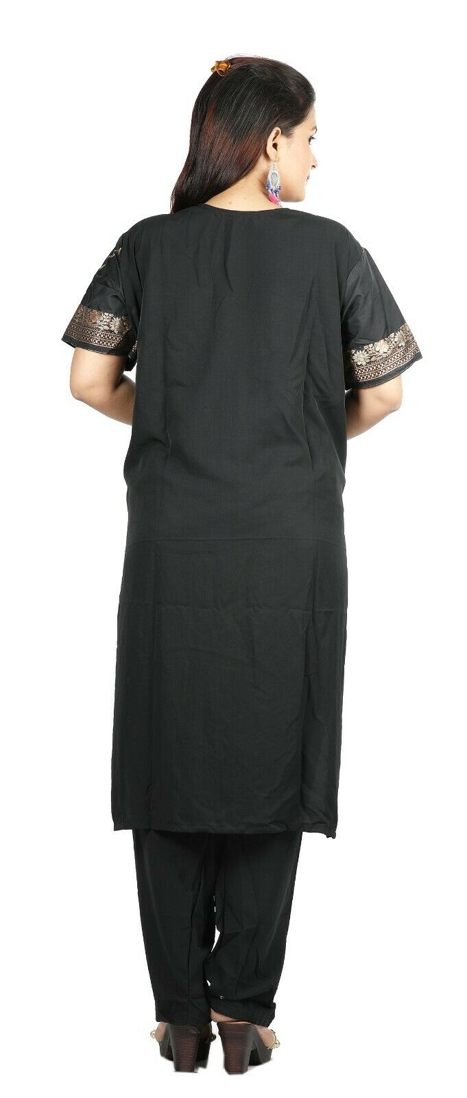 Black Boutique Wedding Silk  Designer salwar kameez  Plus size 52