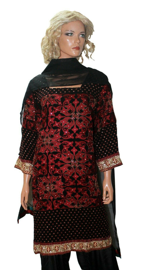 Black  Designer Party Wear  Dress Salwar kameez Plus  chest size 52