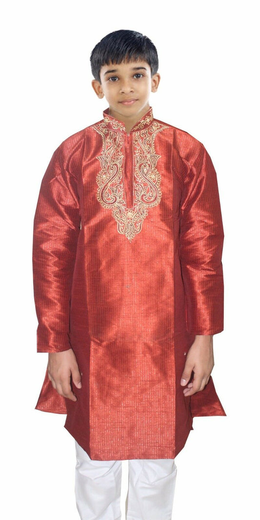 Burgundy Boys wedding Indian kurta Sherwani Set For Age 1,3,6,7,9,10