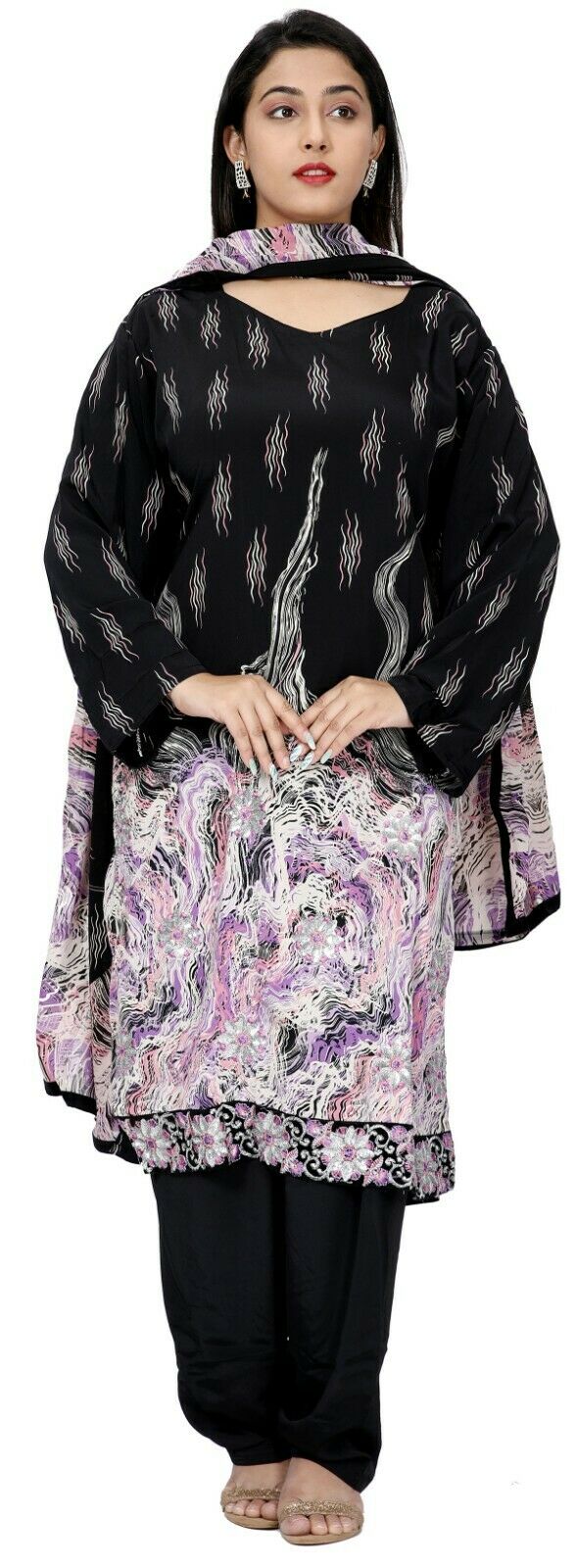 Black  Traditional Wedding Party Wear Designer Salwar Kameez chest Plus Size 52