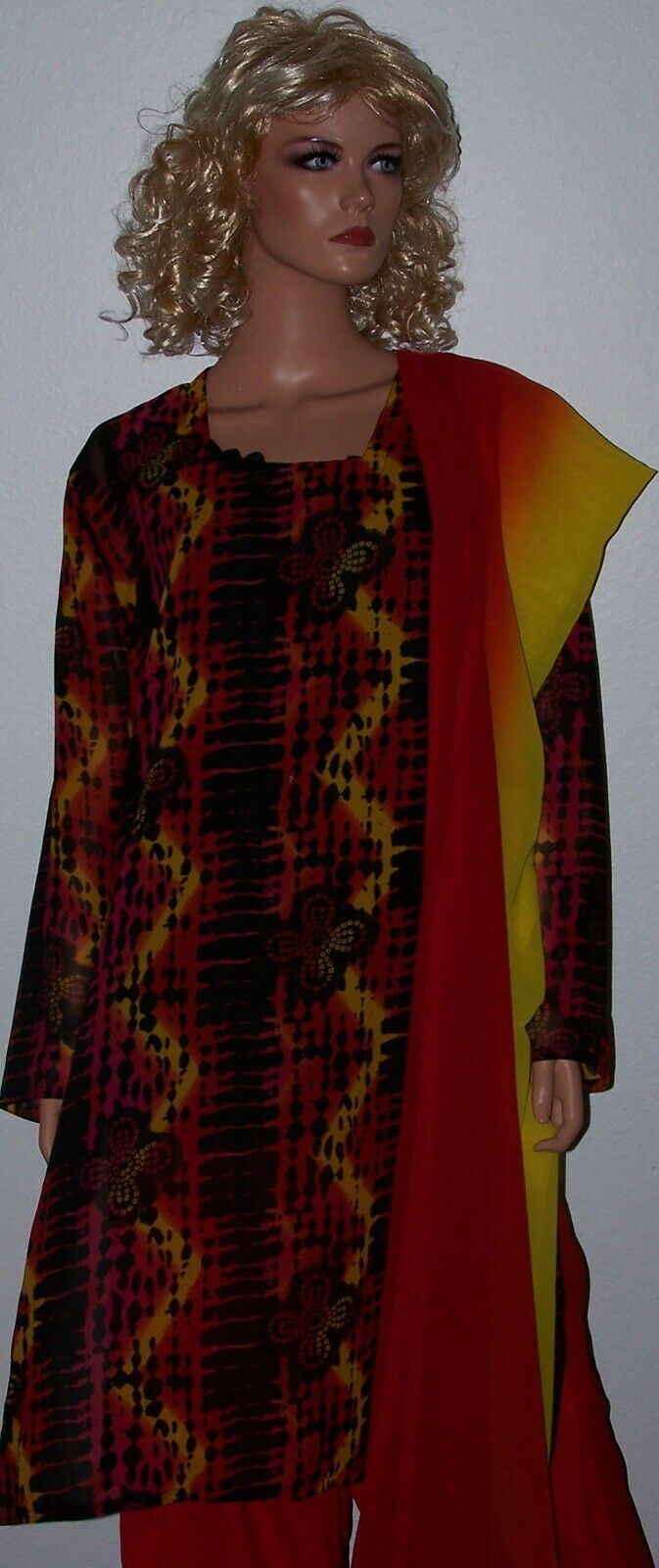 Red  Salwar kameez Dupatta stitched chest size 40 free dupatta Ready to Wear