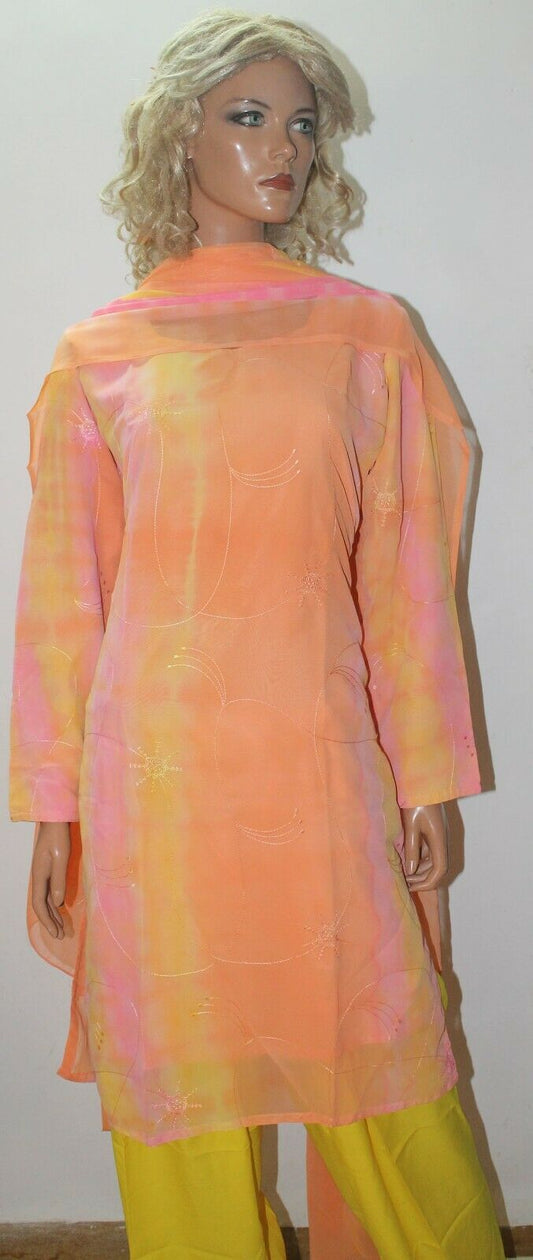 Orange Yellow  Salwar Suit Set By Inayah Patel chest size 44