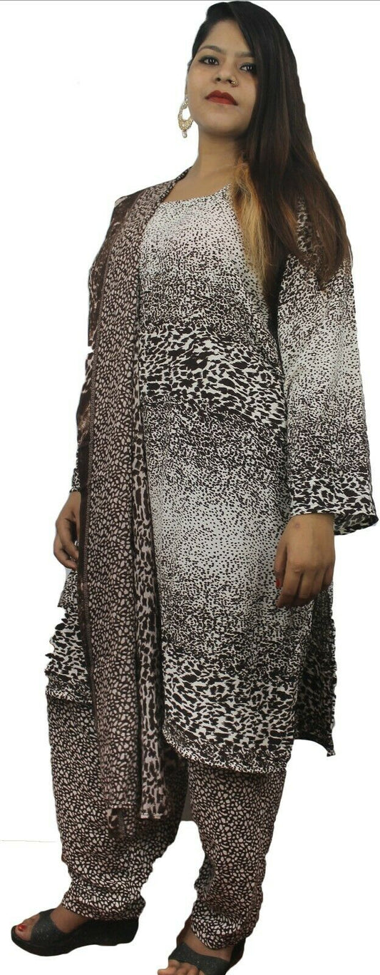 Grey   Designer Salwar kameez Kurta Dupatta Full Sleeves  Chest  Plus size 50