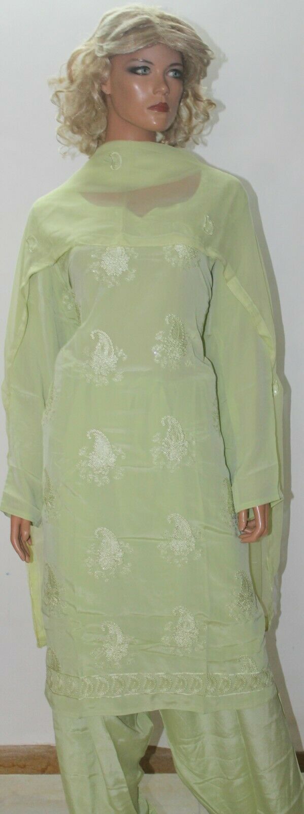 Green Embroidered crepe  Ready to wear Stitched  Salwar kameez  Plus size 50