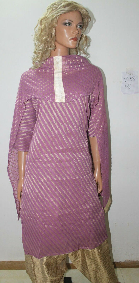 Purple  Print Ready Wear Salwar Kameez  chest 48  Shor sleeves Fast ship New