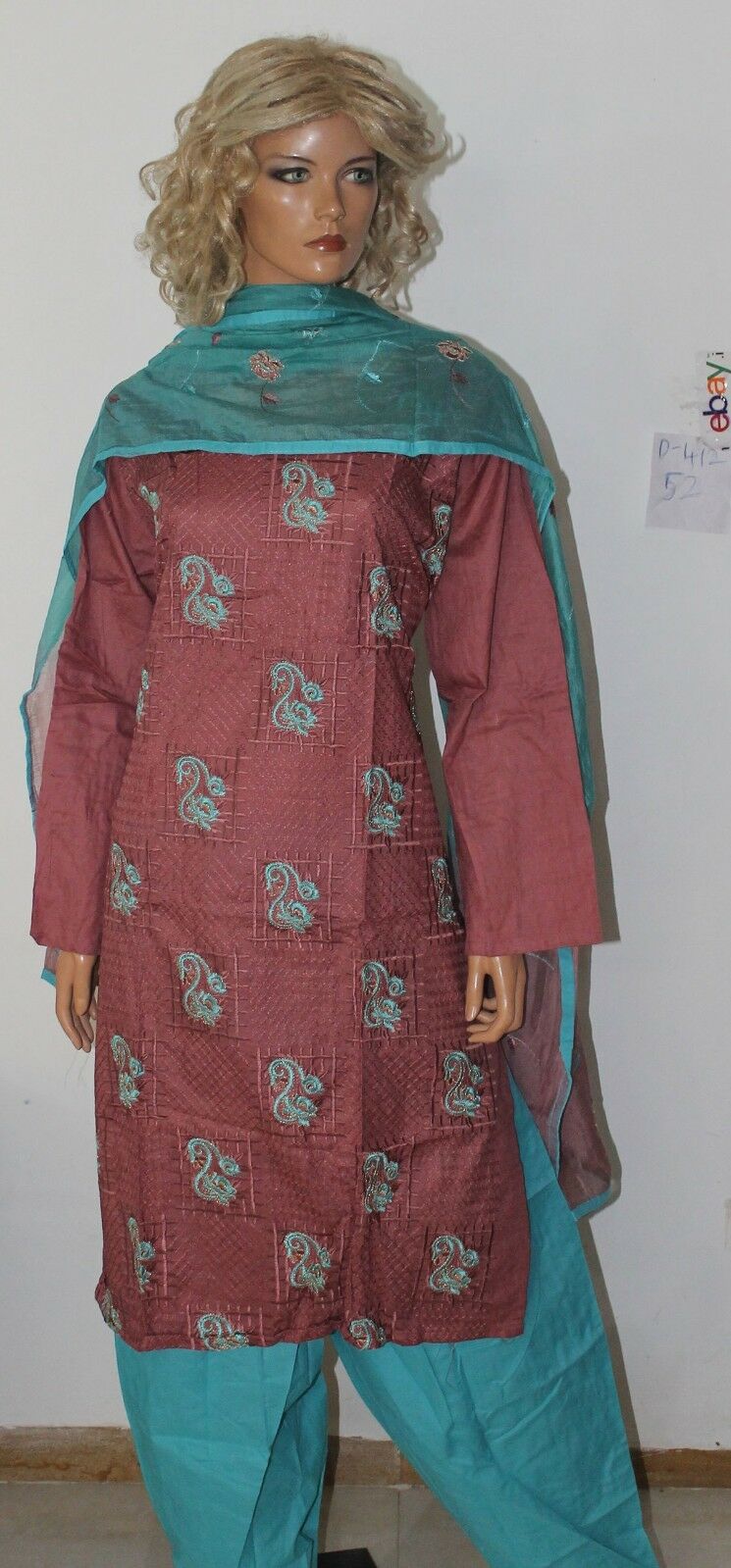 dusty pink blue  Cotton Designer Wear By Manha Patel Dress chest size 52