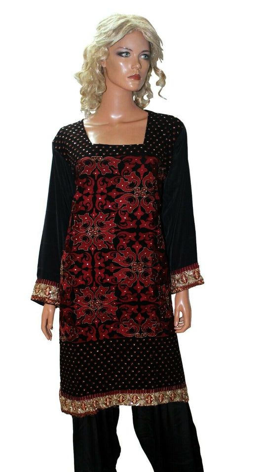 Black  Designer Party Wear  Dress Salwar kameez Plus  chest size 52