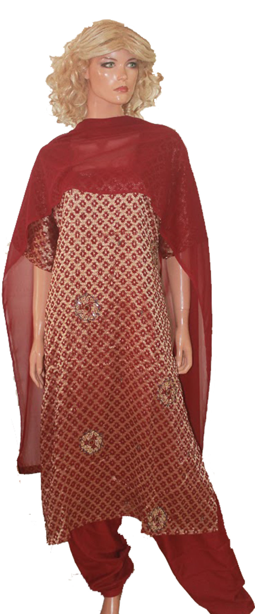 Burgundy  Wedding party wear Formal Salwar kameez Dress Plus Sizes