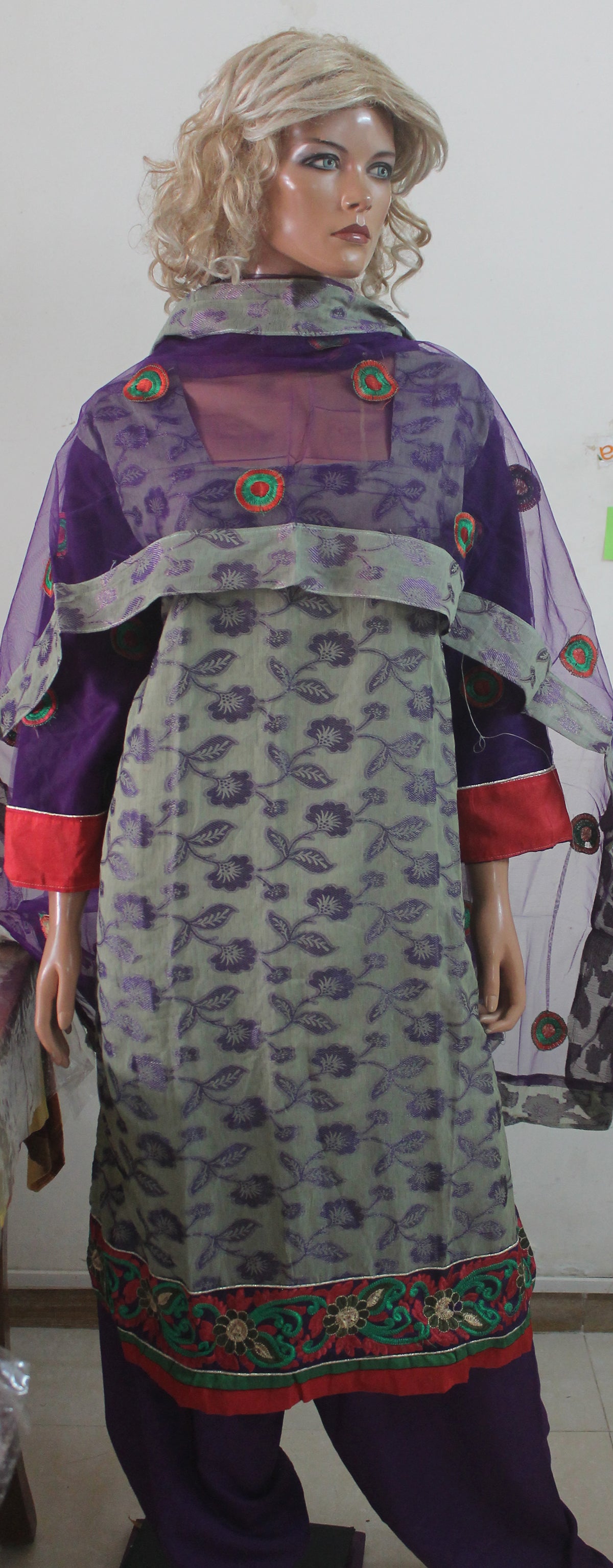 Purple Designer Formal Salwar kameez Dress Plus Size 52