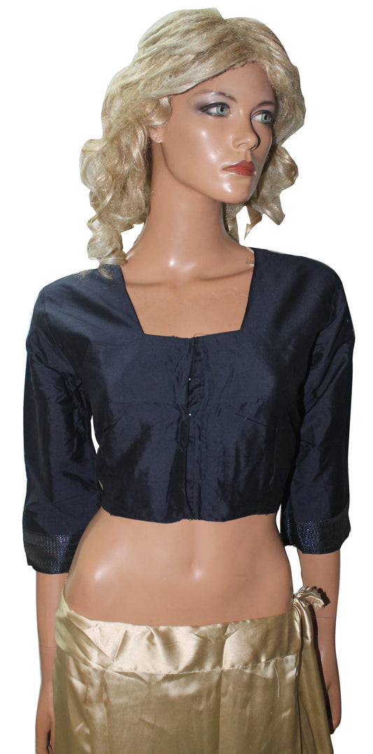 Blue Bollywood Designer Saree Indian Sari Choli Blouse Crop Top Chest 38,40