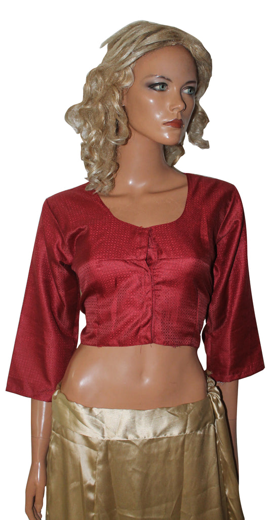Red Bollywood  Saree Indian Sari Choli Blouse Crop Top Chest 38