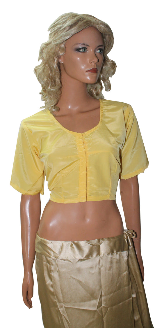 Yellow  Bollywood Designer Saree Indian Sari Choli Blouse Crop Top Chest 40