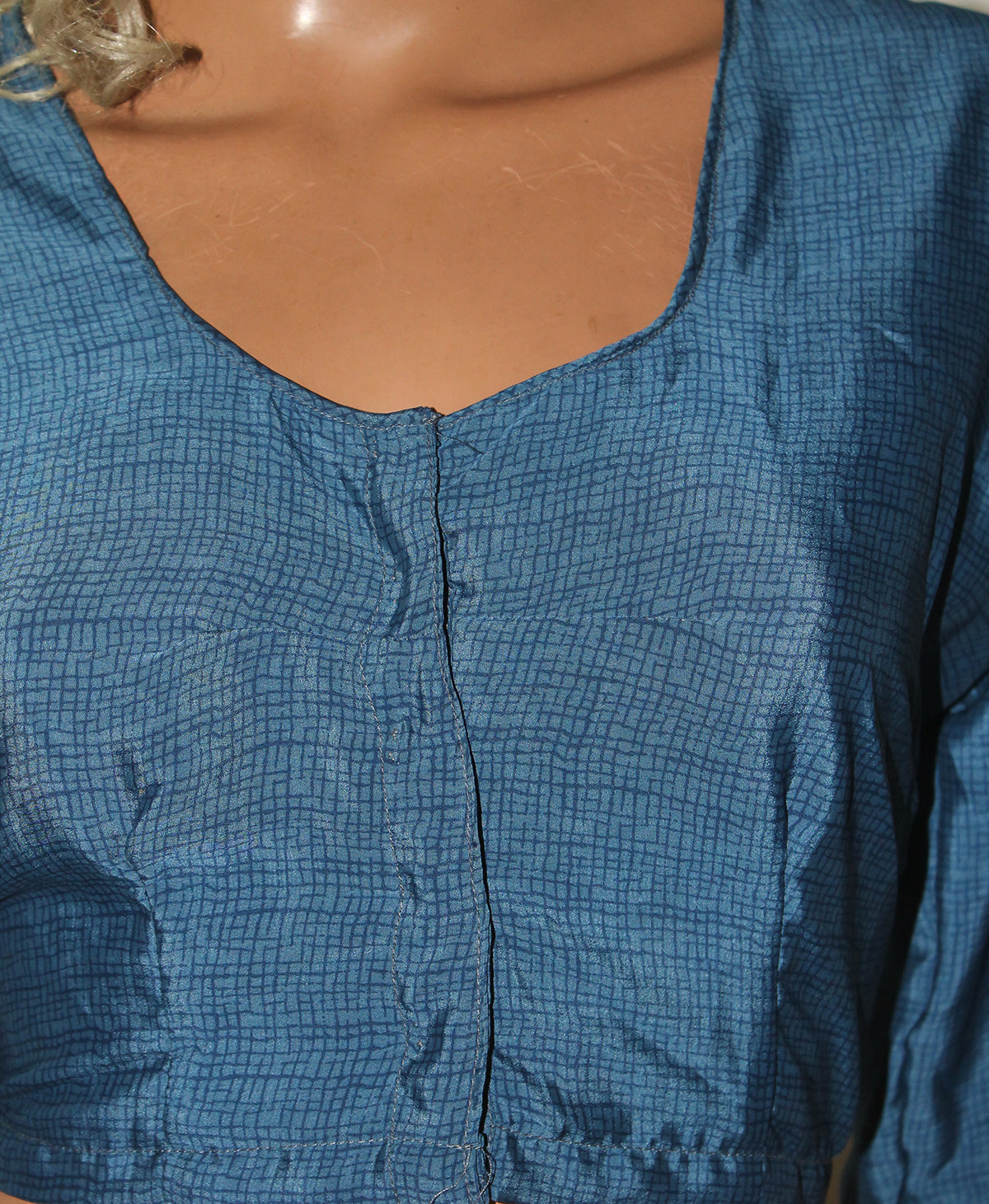 Blue Printed  Wear Saree Blouse 44