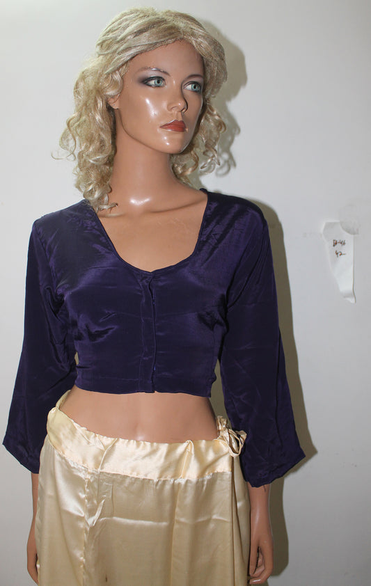 Blue  Satin Saree Blouse Chest Size 42