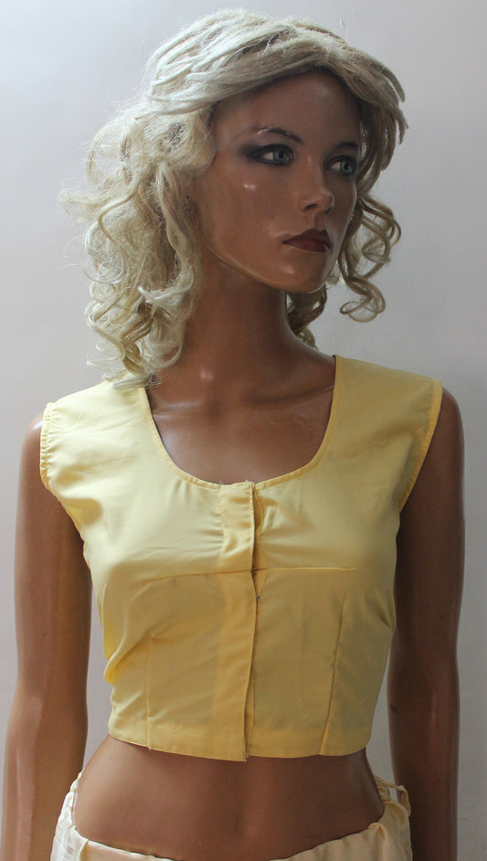 Yellow  Sleeveless  Saree Sari Blouse Chest Size 40