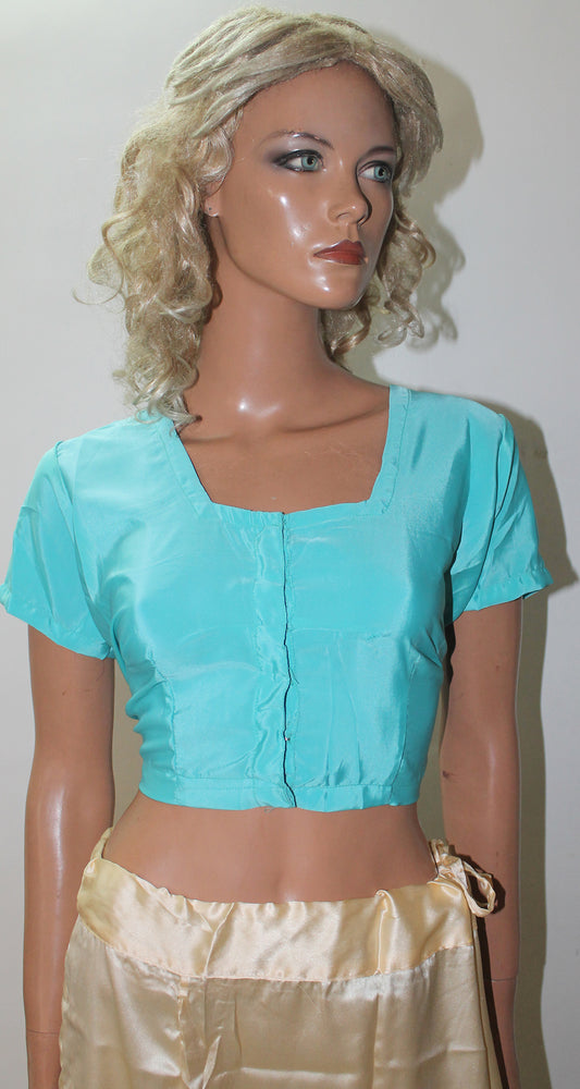 Blue Crepe Saree Blouse Chest Size 44