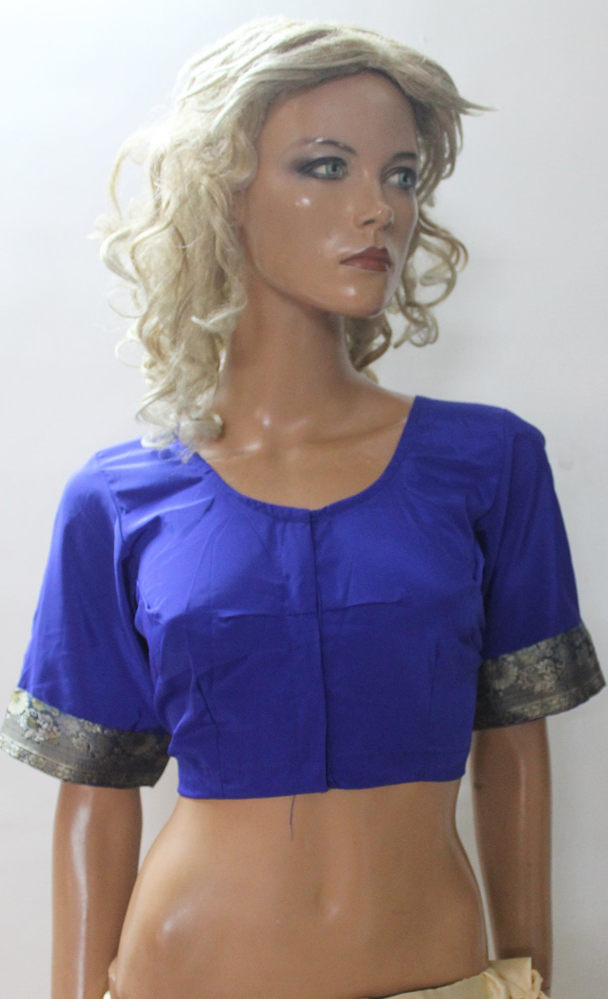Blue Designer Saree Sari Blouse Chest Size  40