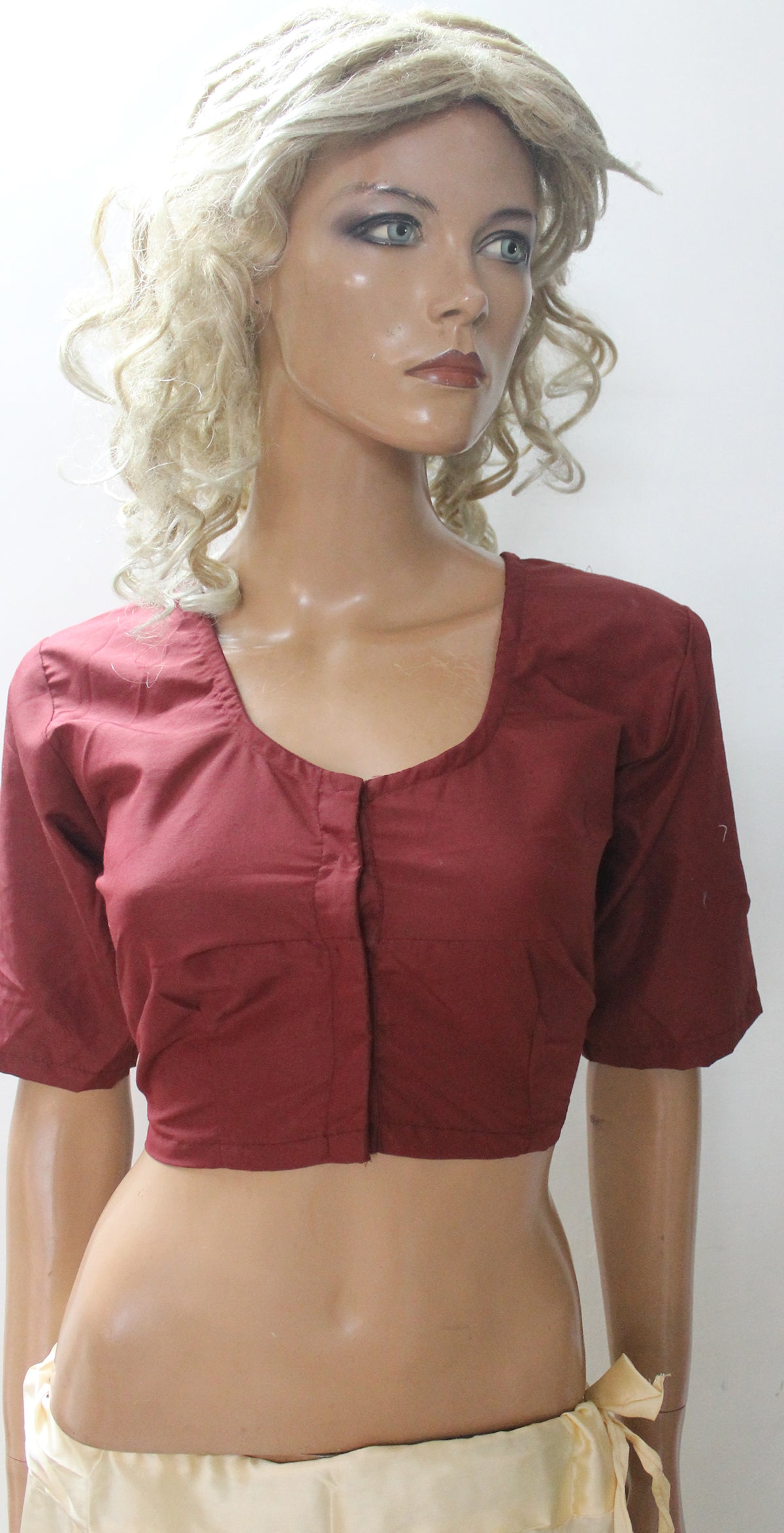 Burgundy Indian  Sari Choli Blouse Crop Top Chest 38