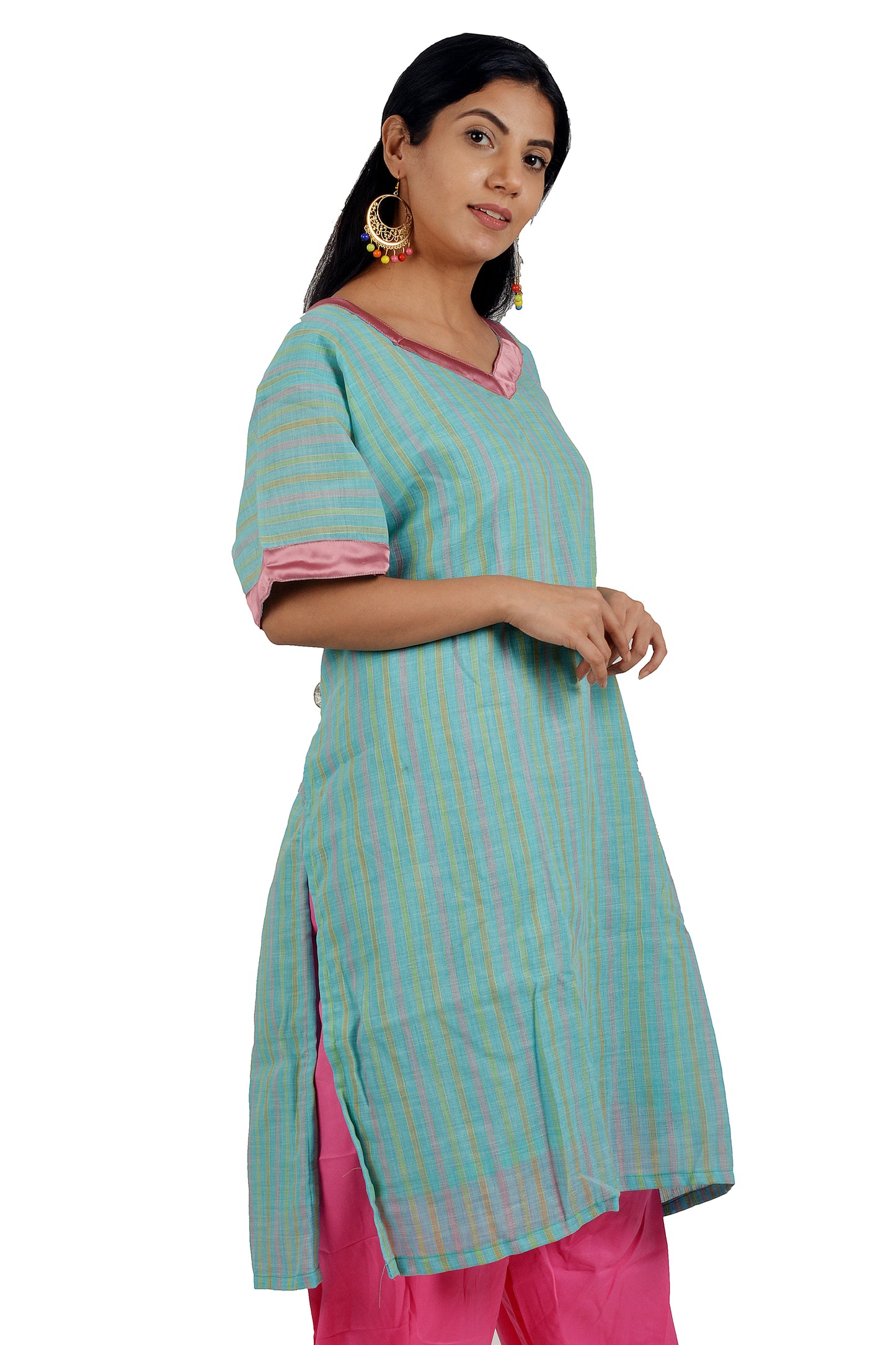 Blue Cotton Salwar kameez chest Plus  Size 54