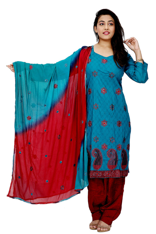 Blue  Embroidered  Salwar kameez Dress Chest size 52
