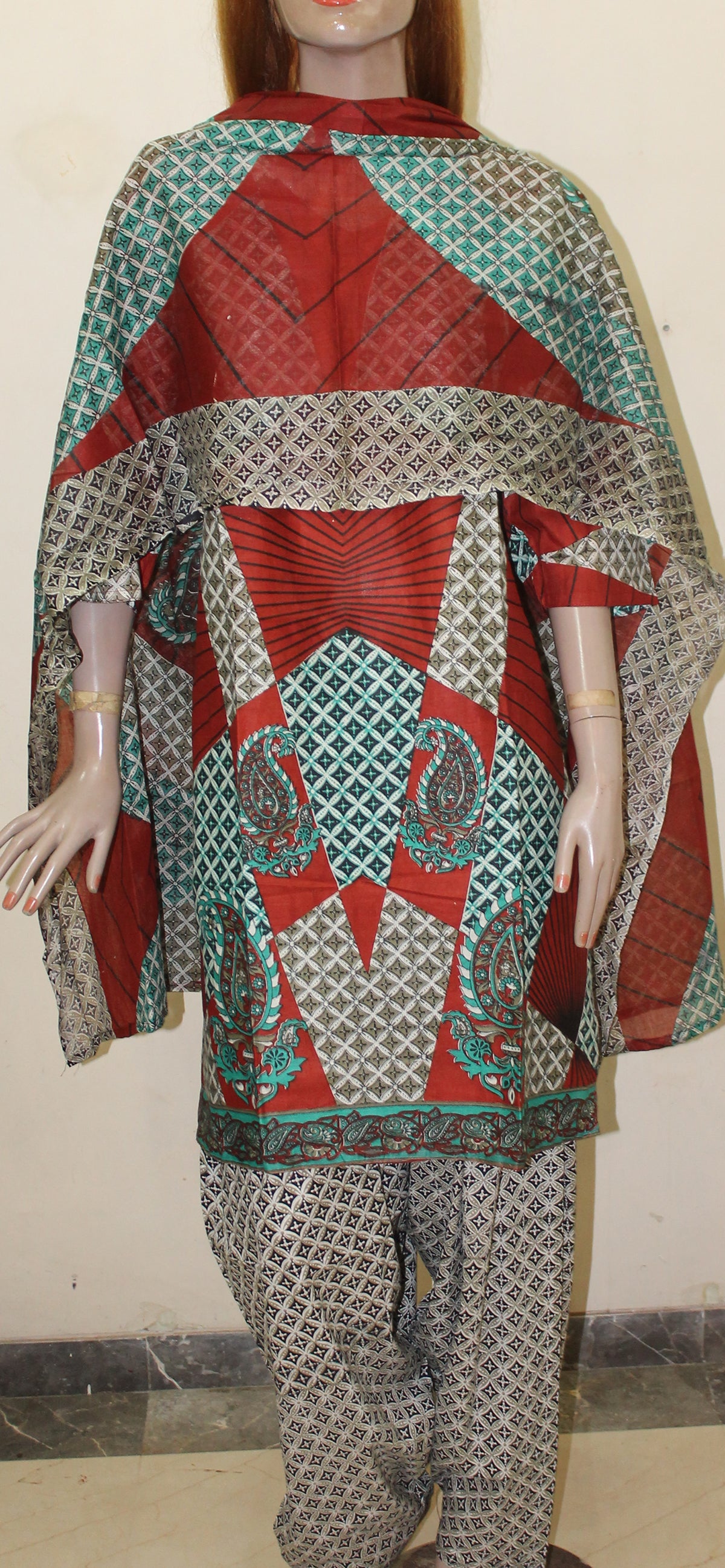 Printed  Cotton Salwar kameez Dress Plus  chest Size 52