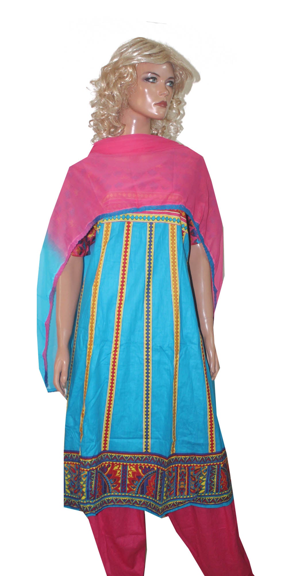 Blue  Cotton Designer High Quality Salwar kameez Plus Size 50