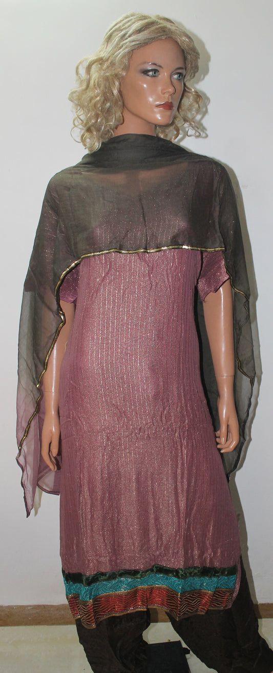 Dusty Pink Shinny High Quality  Salwar Kameez Plus Chest 56