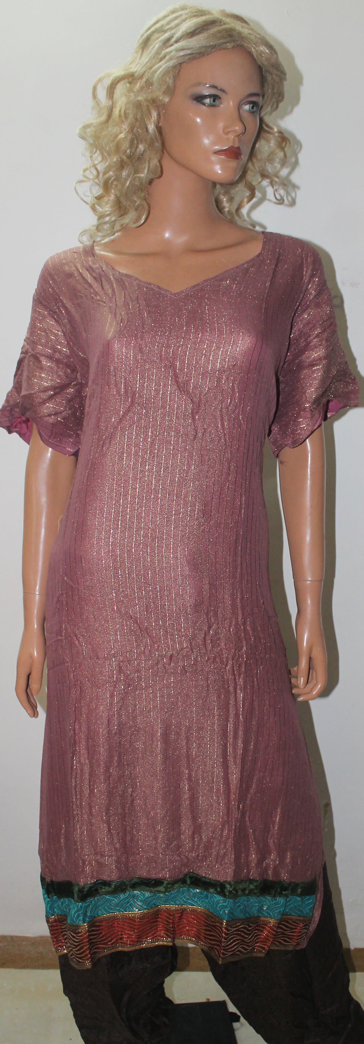 Dusty Pink Shinny High Quality  Salwar Kameez Plus Chest 56