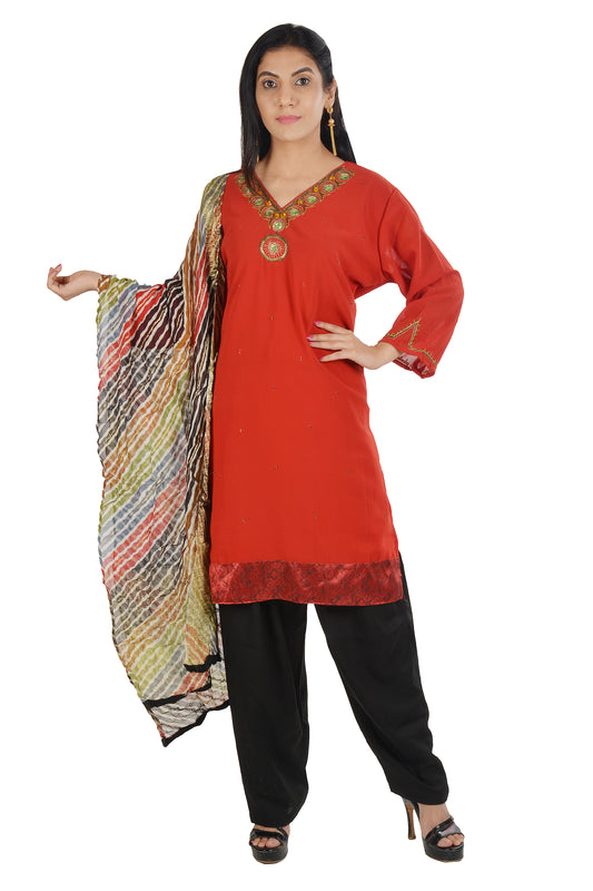 Orange  Salwar kameez chest Plus  Size 44