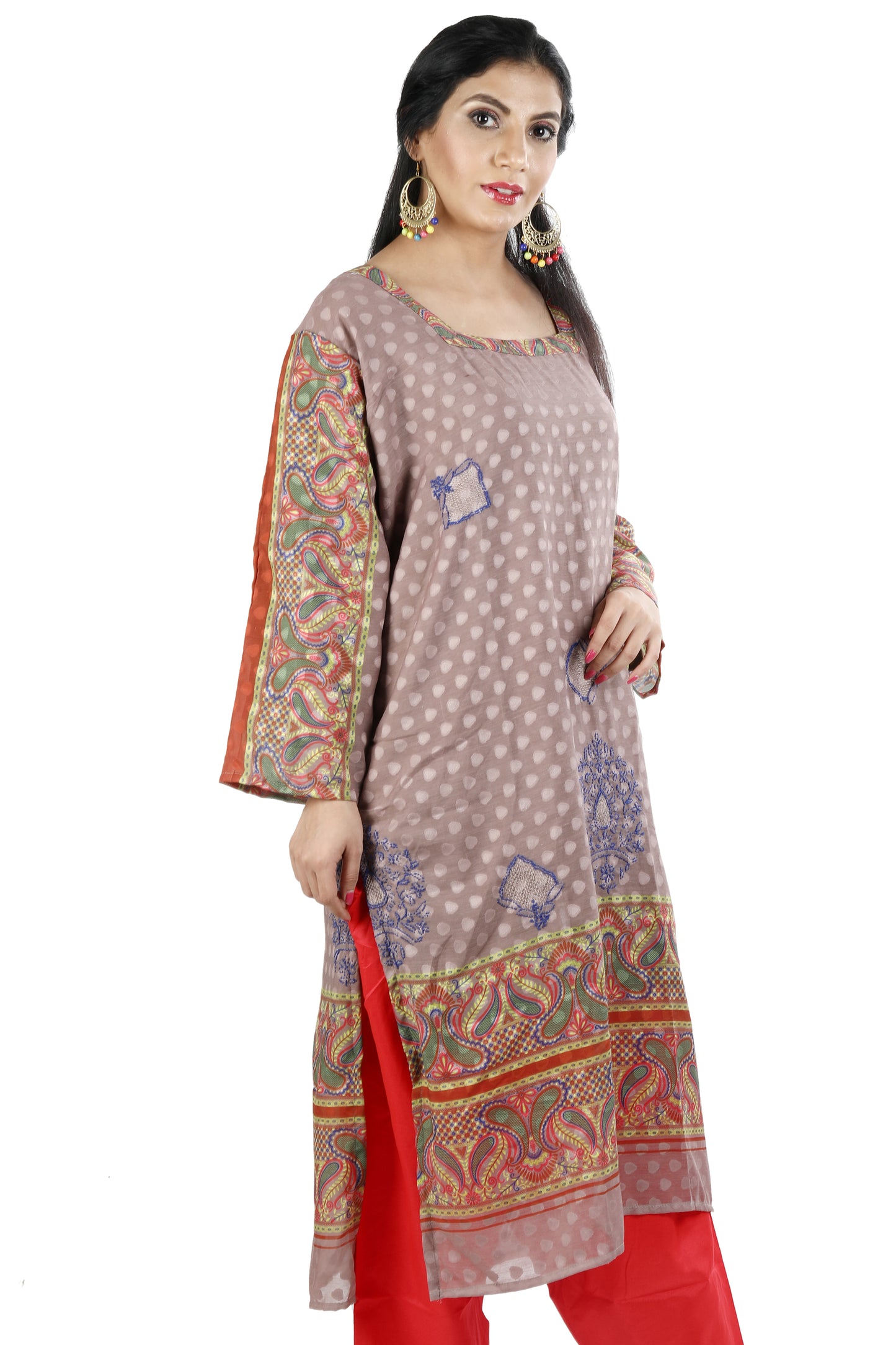 Gray Designer Indian Salwar kameez chest Plus  Size 48