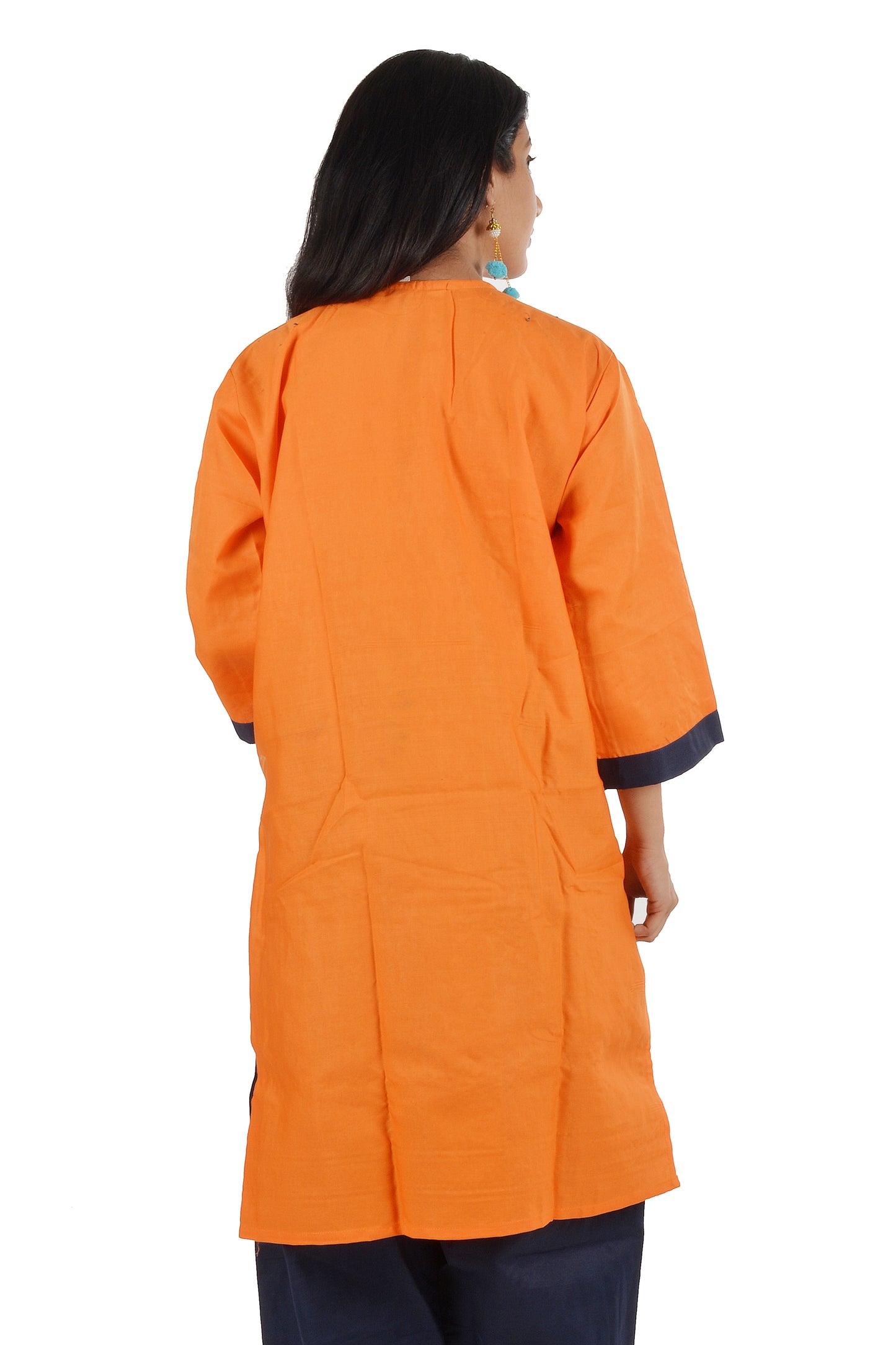 Orange Cotton Salwar kameez Dress Plus chest Size 42
