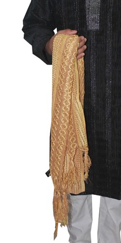 Apparelsonline Men's Shawl Stole Dupatta (Gold)