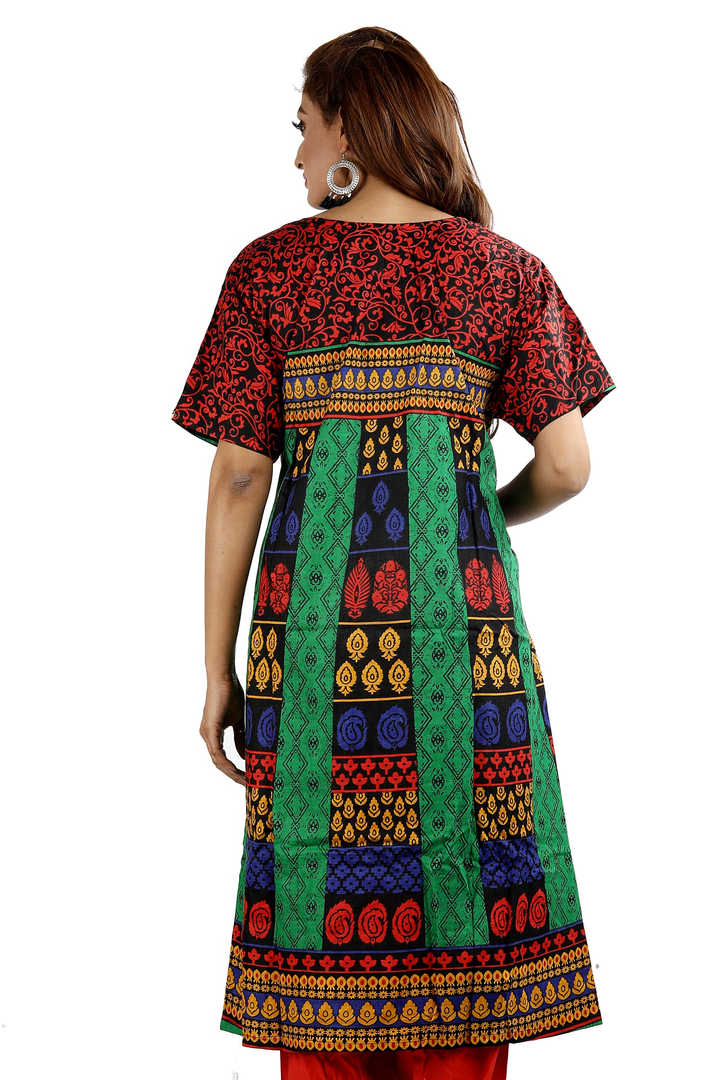 Red Cotton  Salwar kameez Dress Plus Size 54